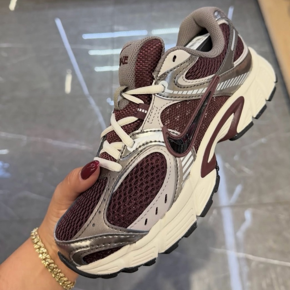 Nike Burgundy and Silver Athletic Shoes